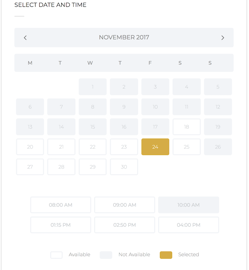 Mina - Beauty Salon Makeup Reservation WordPress theme booking calendar