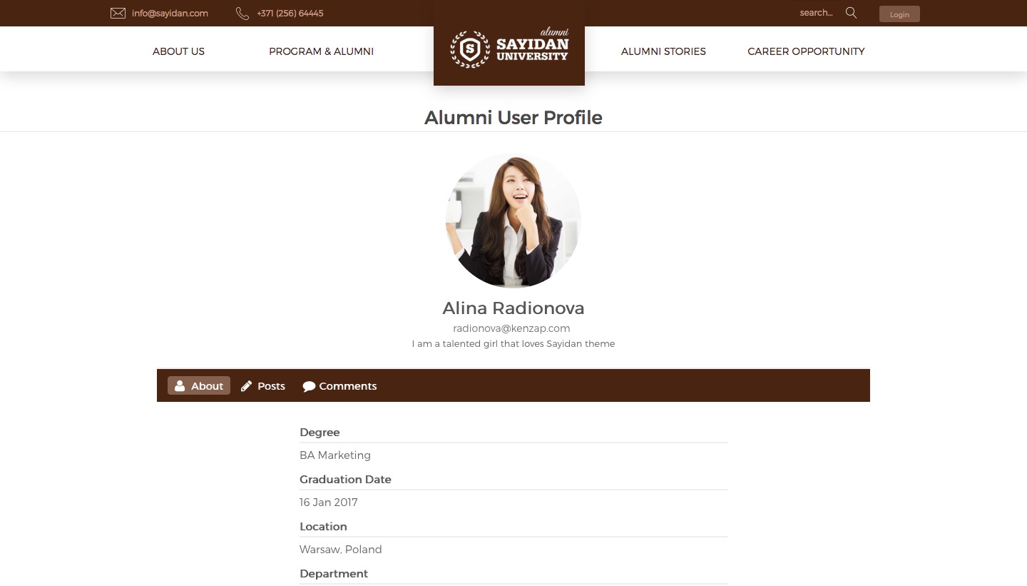 Alumni Profiles - University Alumni Education WordPress Theme