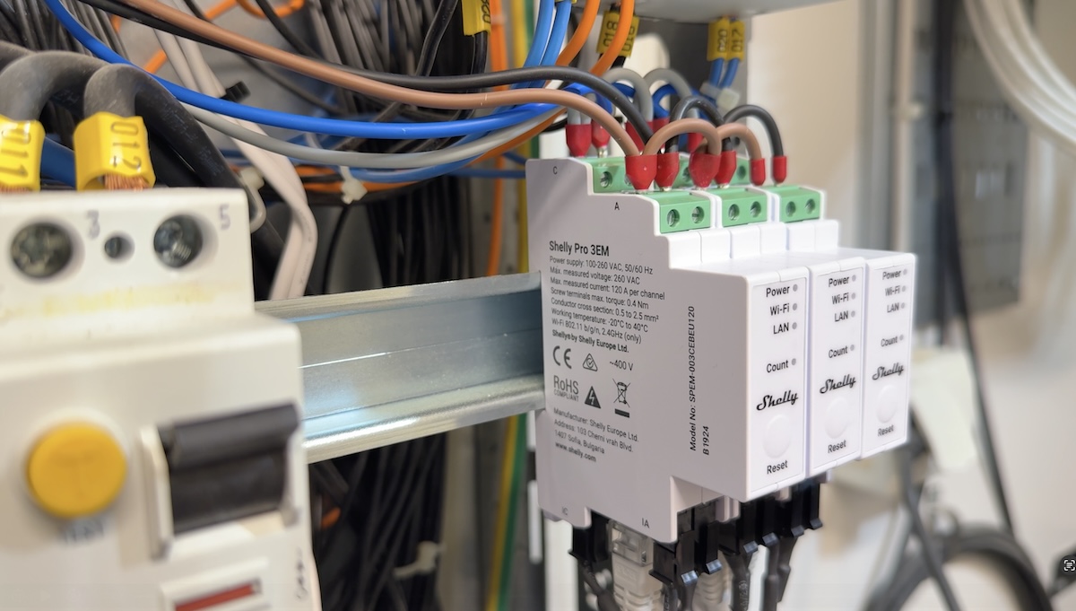 Shelly energy meter installation