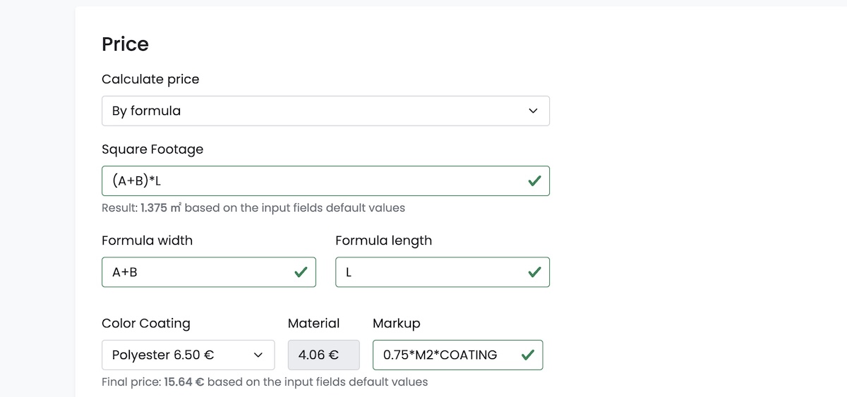 Element-Specific Formula Declaration in Kenzap Factory Dashboard.